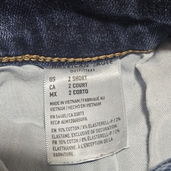 American Eagle Next Level Stretch Curvy High Rise Jegging Size 2S AE Denim Jeans - Picture 8 of 8